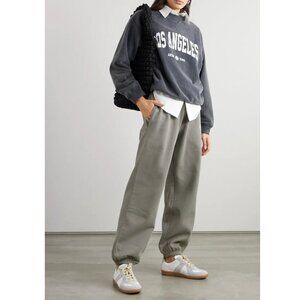 Anine Bing Karter Sweatpants Gray Women's S Cotton Fleece Relaxed Logo Slouchy